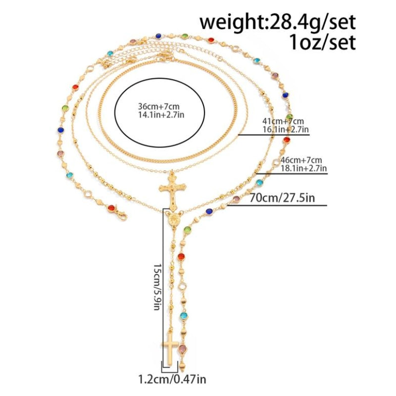 Lioré 4-Piece Cross Necklace Set