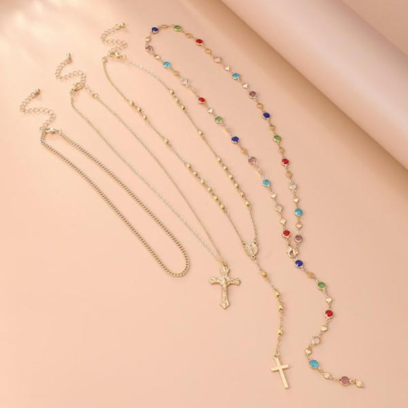 Lioré 4-Piece Cross Necklace Set