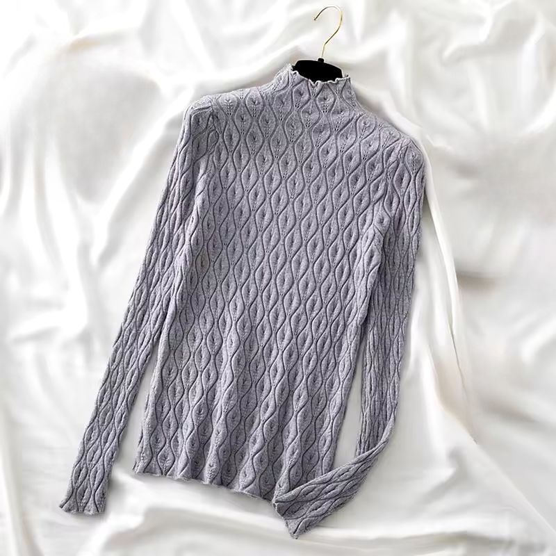 Moiré Cashmere Turtleneck
