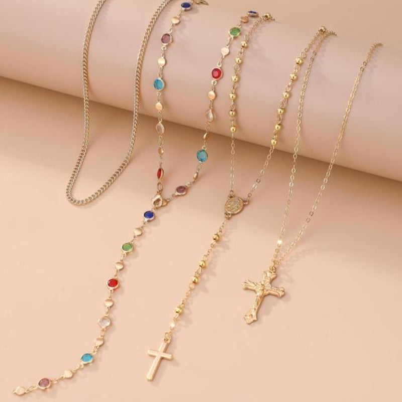 Lioré 4-Piece Cross Necklace Set