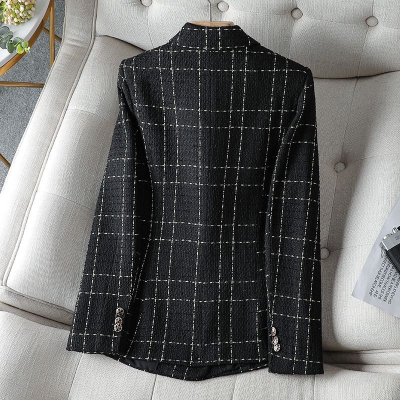 Amira Textured Plaid Blazer