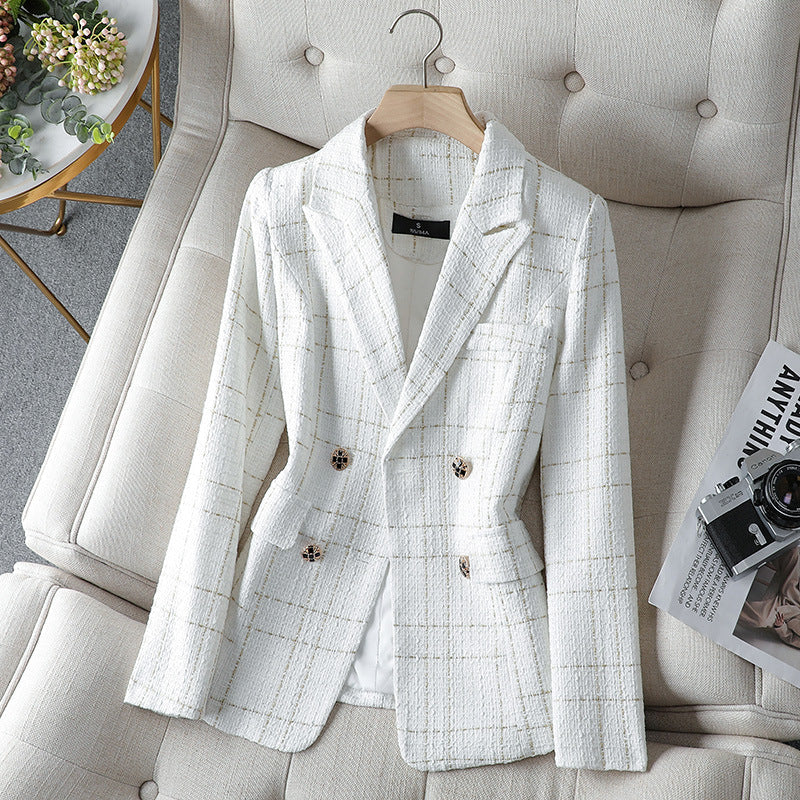 Amira Textured Plaid Blazer