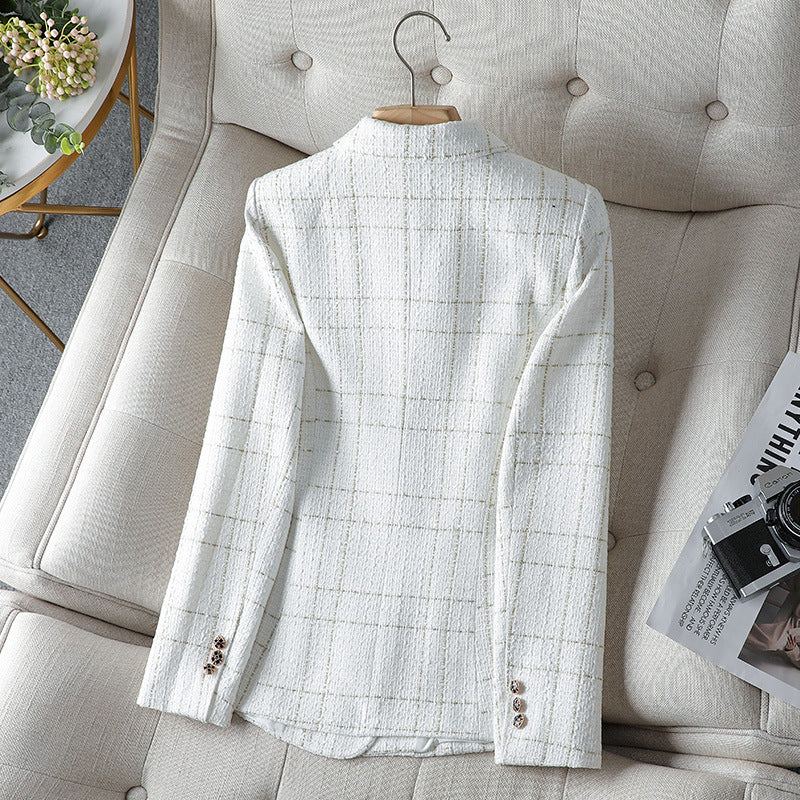 Amira Textured Plaid Blazer
