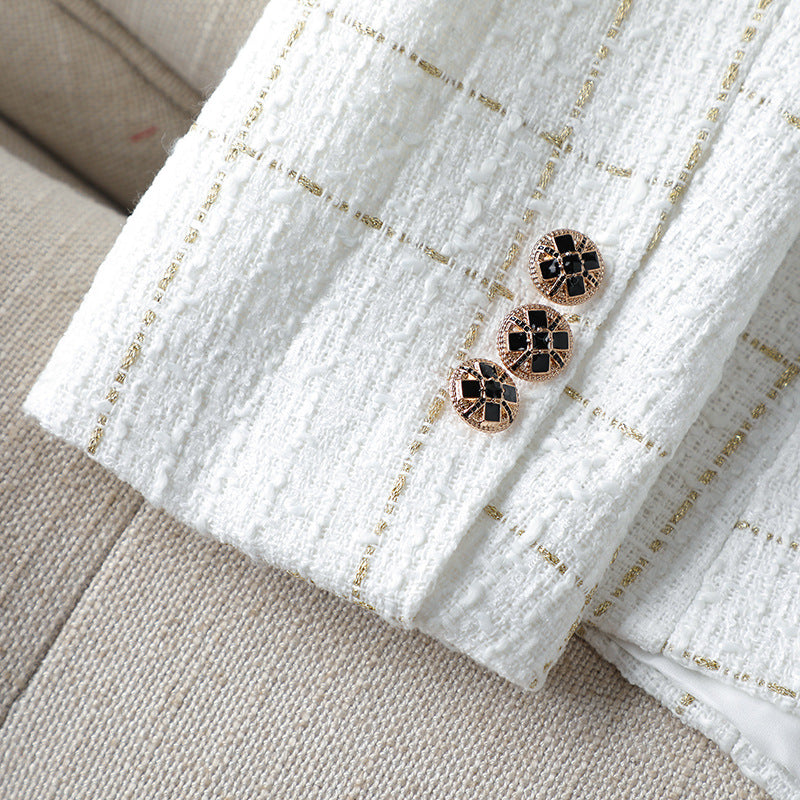 Amira Textured Plaid Blazer