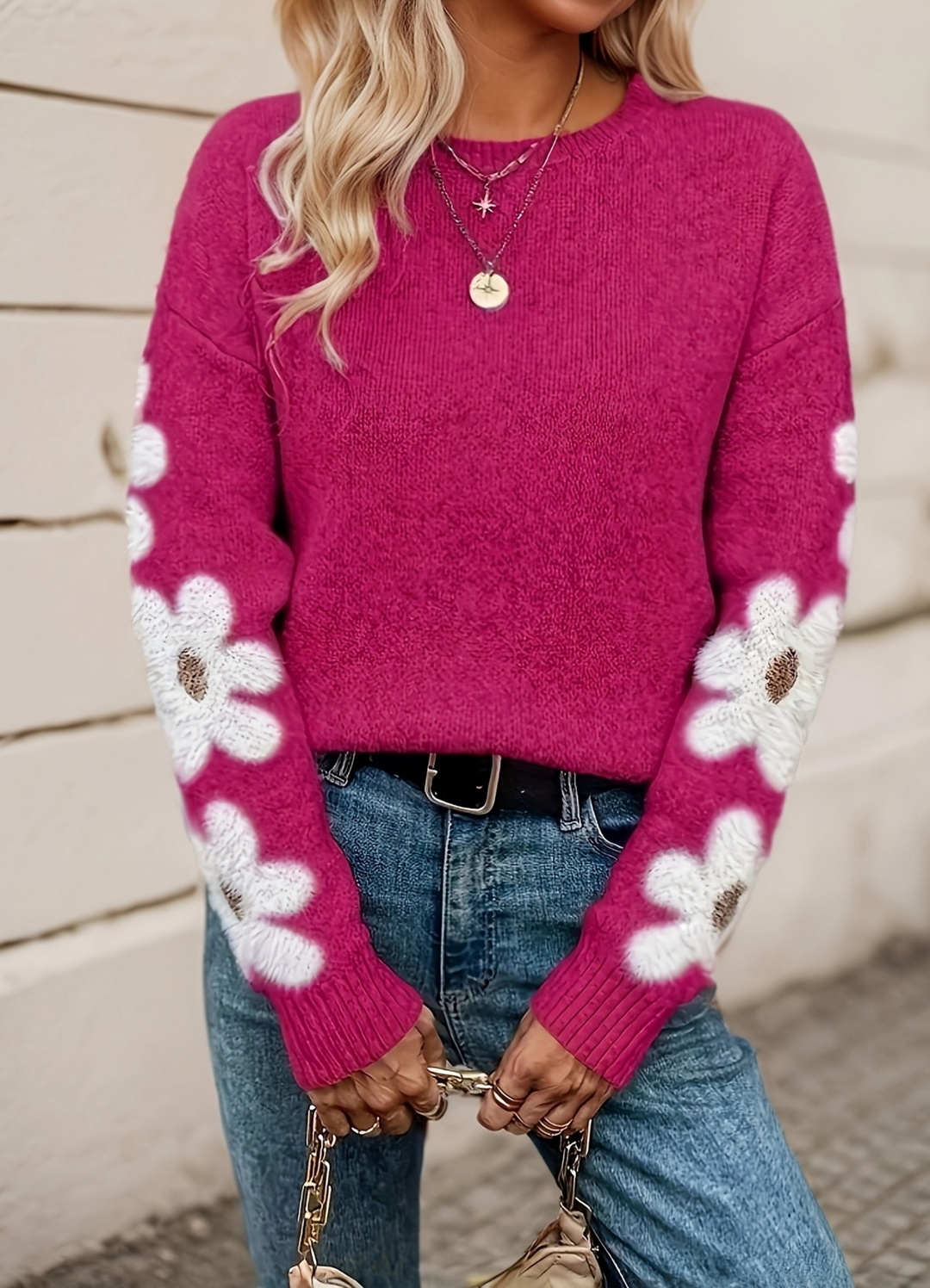 Daisy Drop Knit Sweater