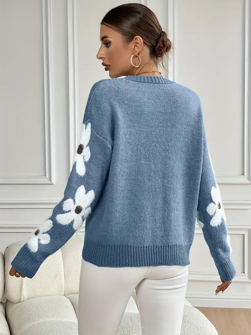Daisy Drop Knit Sweater
