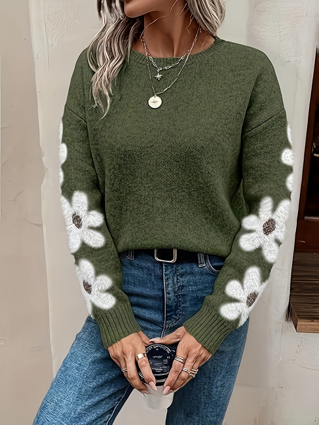 Daisy Drop Knit Sweater