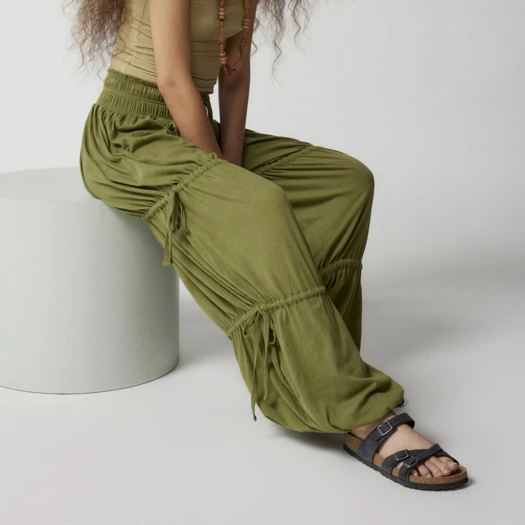 Gaia Ruched-Leg Pants
