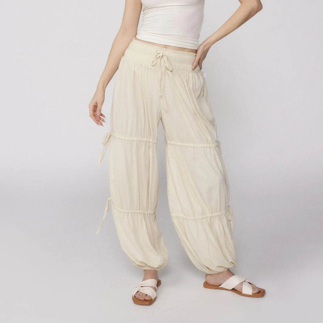 Gaia Ruched-Leg Pants