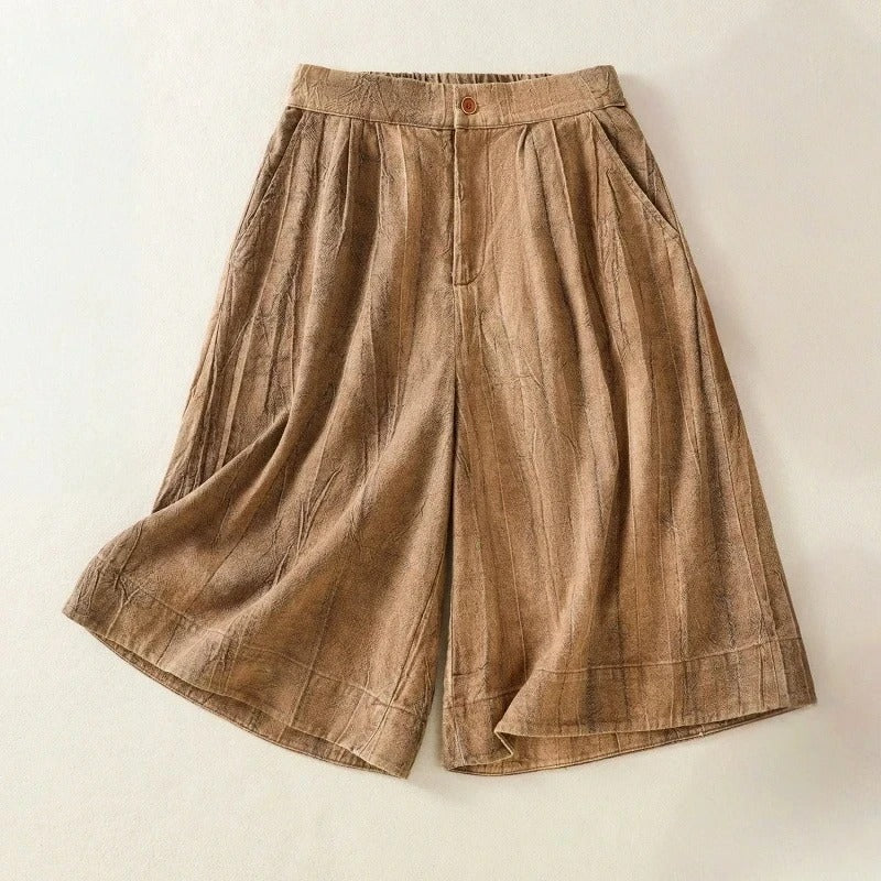 Leona Wide-Leg Linen Shorts