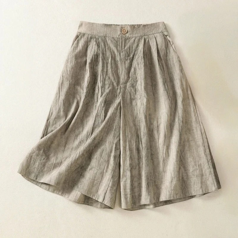 Leona Wide-Leg Linen Shorts