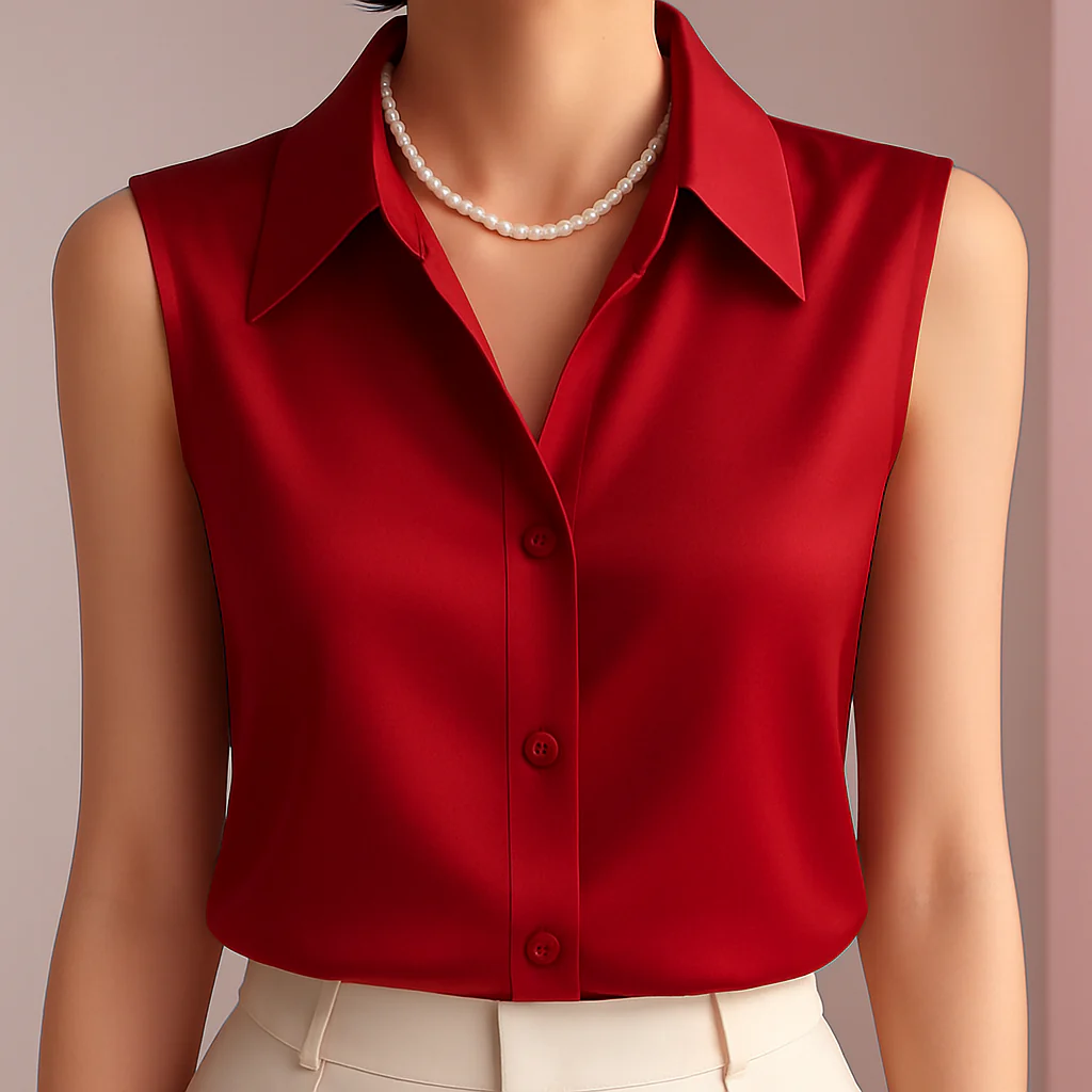 Liora Satin Button Blouse