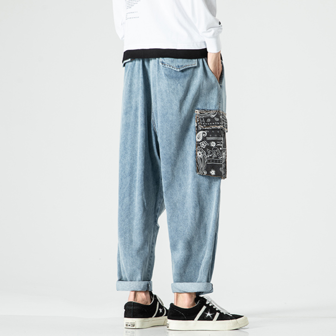 Maddox Paisley Denim Joggers