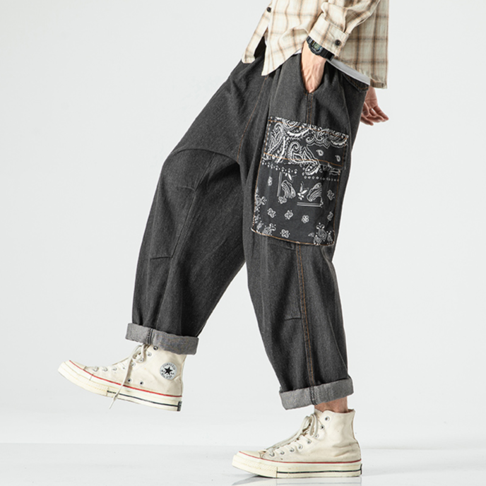 Maddox Paisley Denim Joggers
