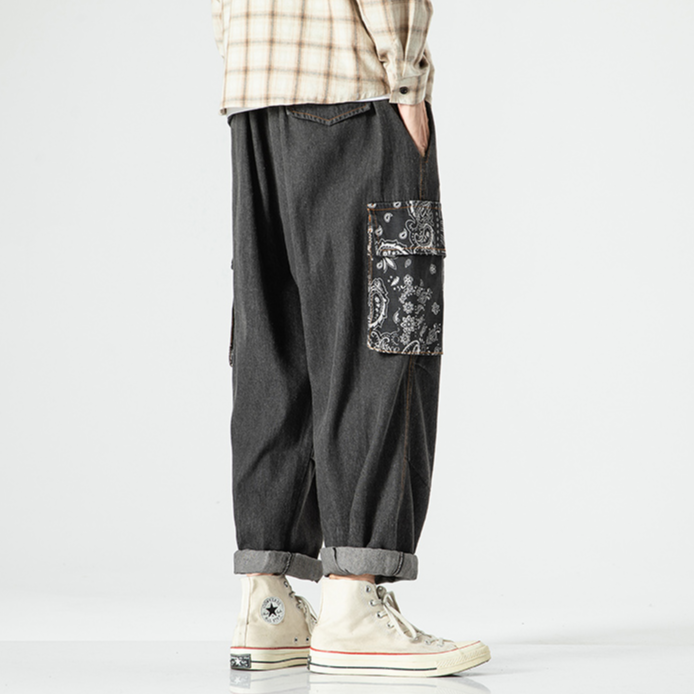 Maddox Paisley Denim Joggers