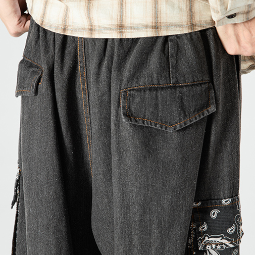Maddox Paisley Denim Joggers