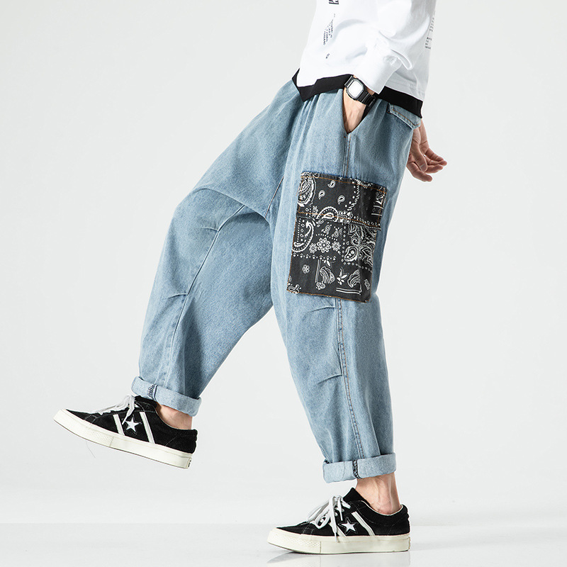 Maddox Paisley Denim Joggers