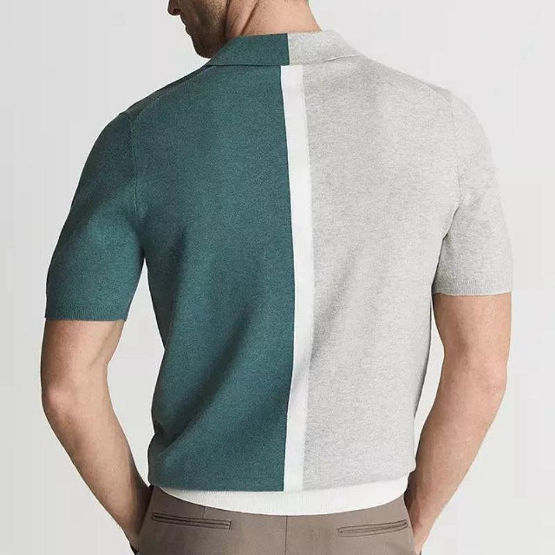 Mateo Split-Panel Knit Polo