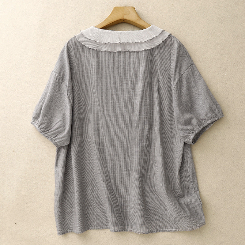 Mira Petal-Collar Blouse