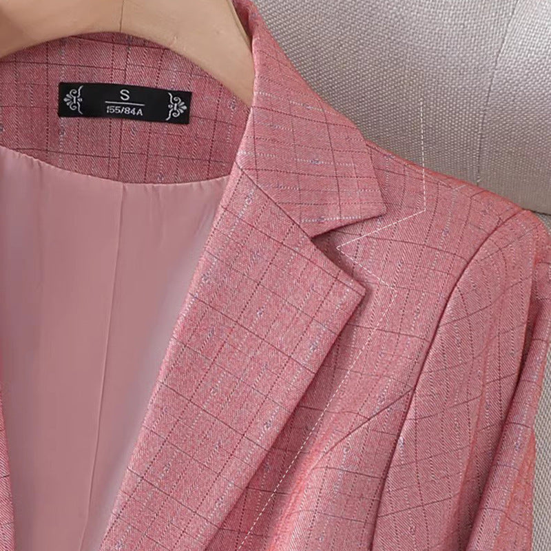 Mira Pink Check Blazer
