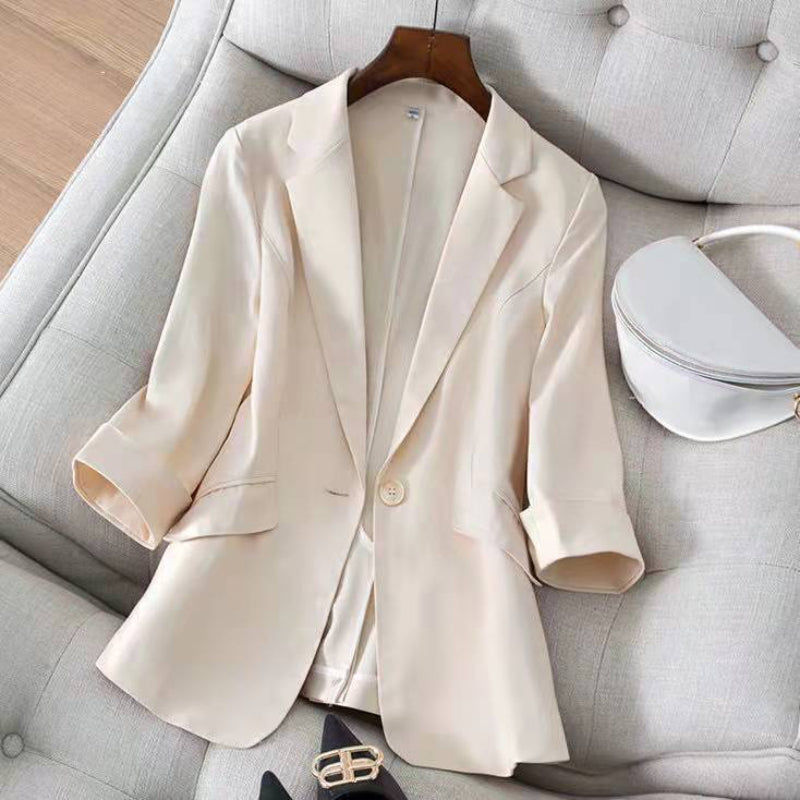 Noelle Rolled-Sleeve Blazer