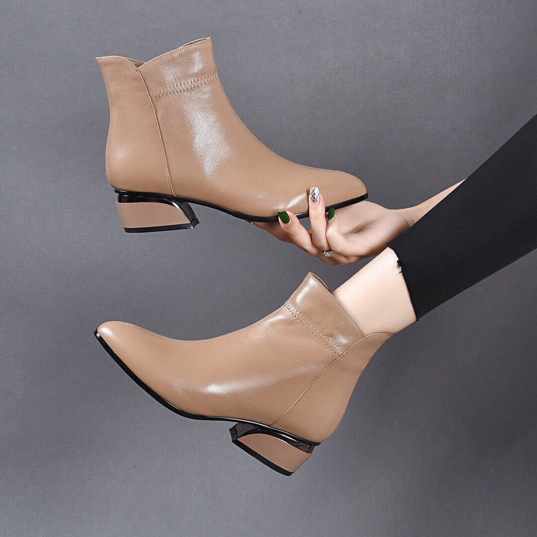 Avelin Leather Ankle Boots