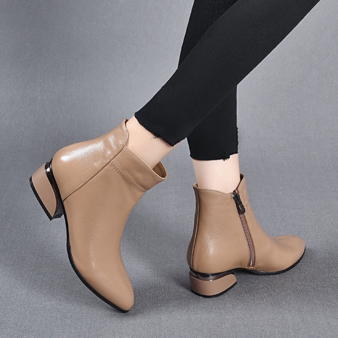 Avelin Leather Ankle Boots