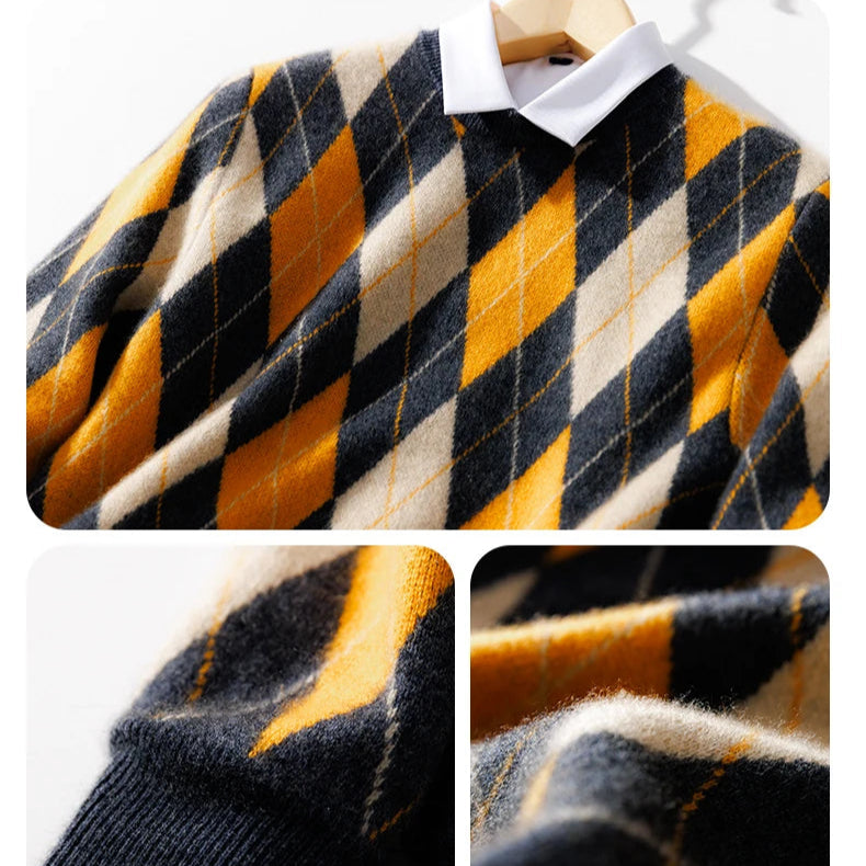 Larkin Merino Argyle Pullover