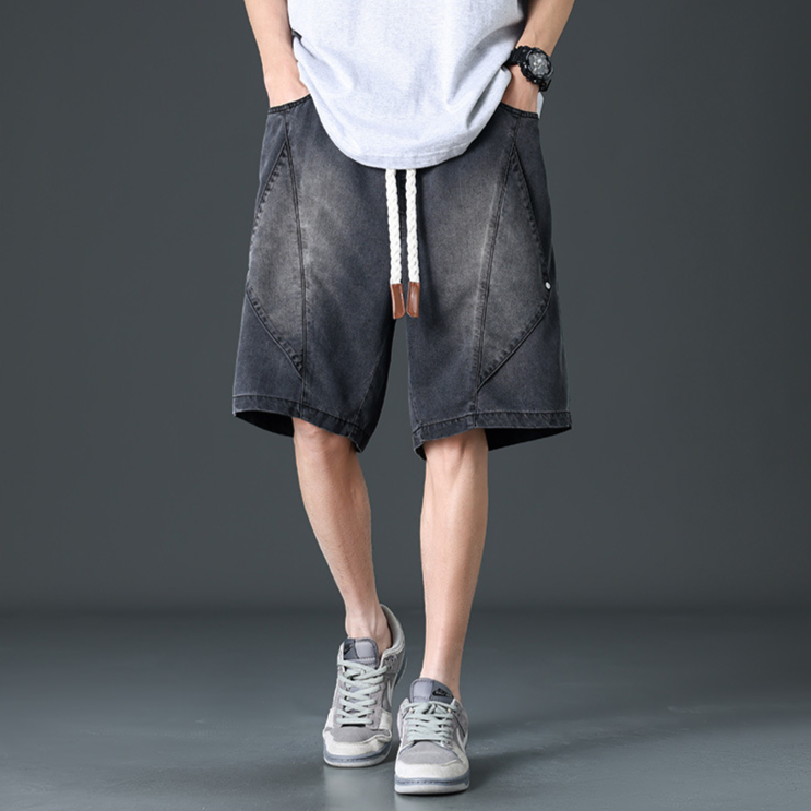 Prism Wide-Leg Denim Shorts