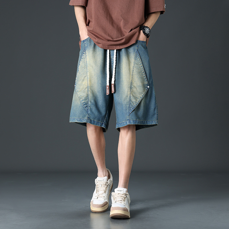 Prism Wide-Leg Denim Shorts