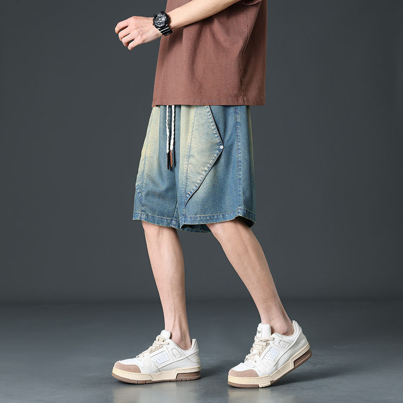 Prism Wide-Leg Denim Shorts