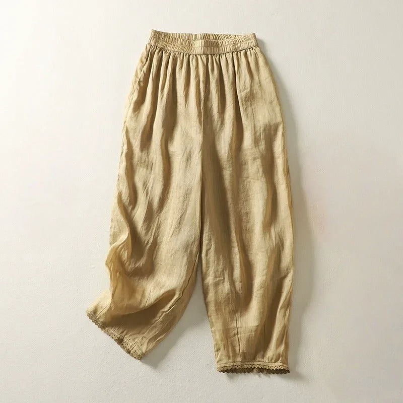Rhea Cropped Linen Trousers