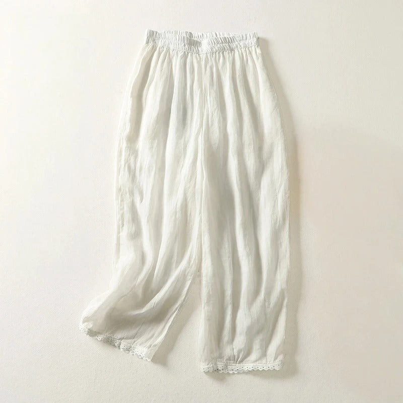 Rhea Cropped Linen Trousers