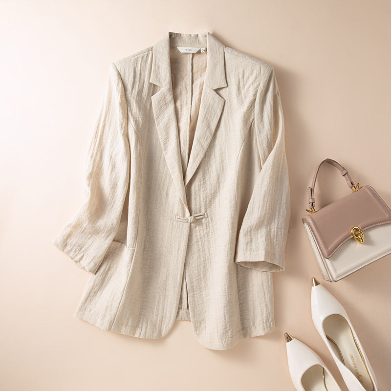 Rowan Linen Wrap Blazer