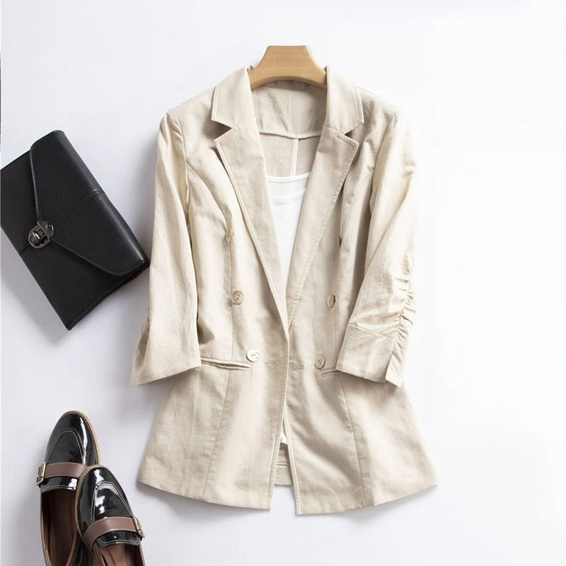 Sienna Ruched Sleeve Blazer
