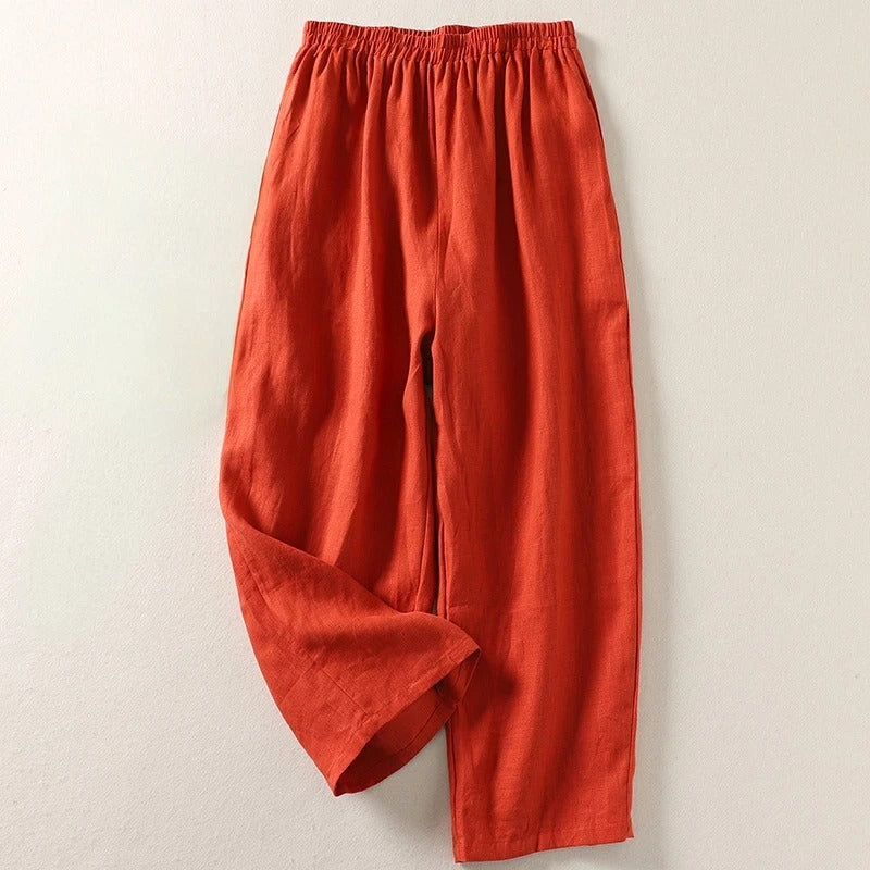 Sofia Tapered Relax-Fit Linen Pants