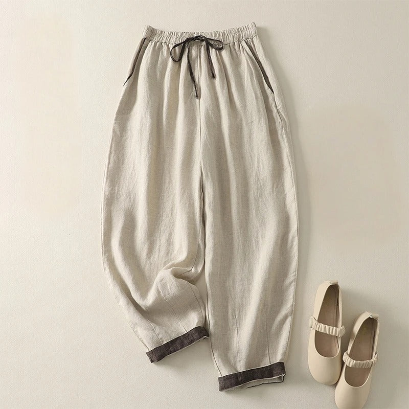 Tessa Contrast-Cuff Trousers