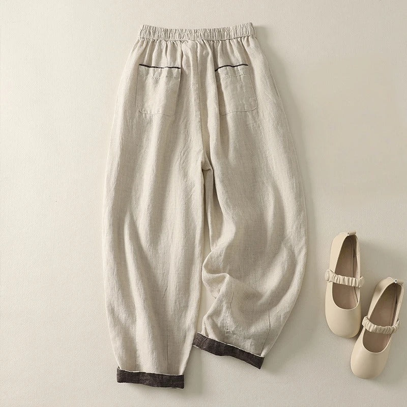 Tessa Contrast-Cuff Trousers
