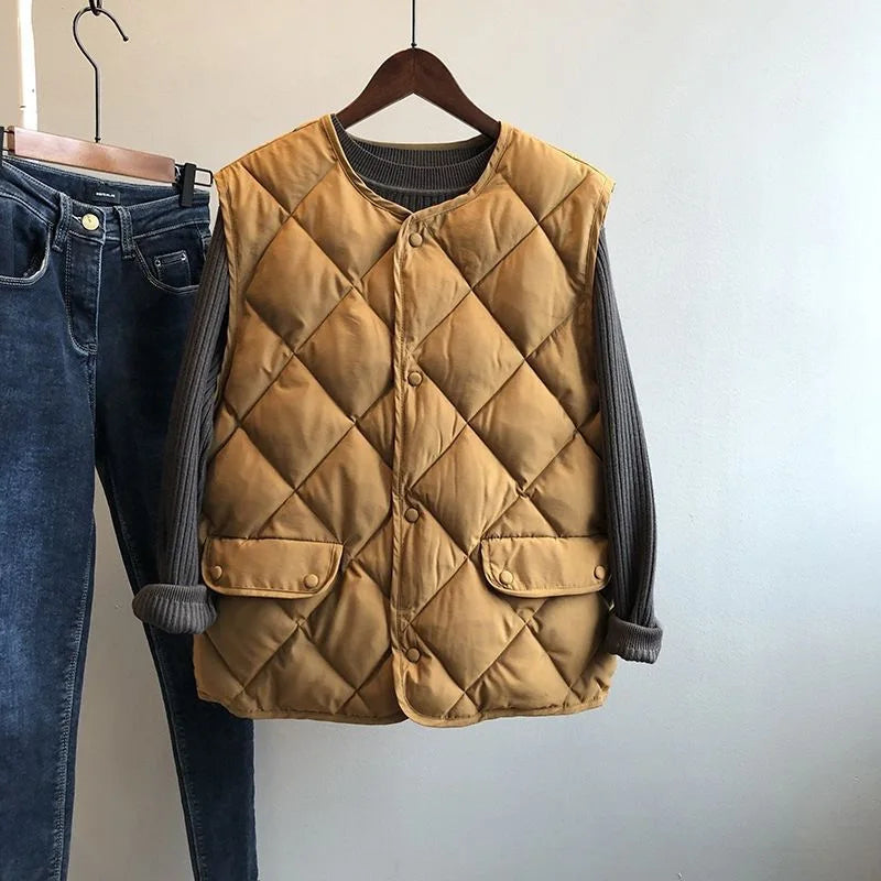 Sable Quilted Bomber Vest