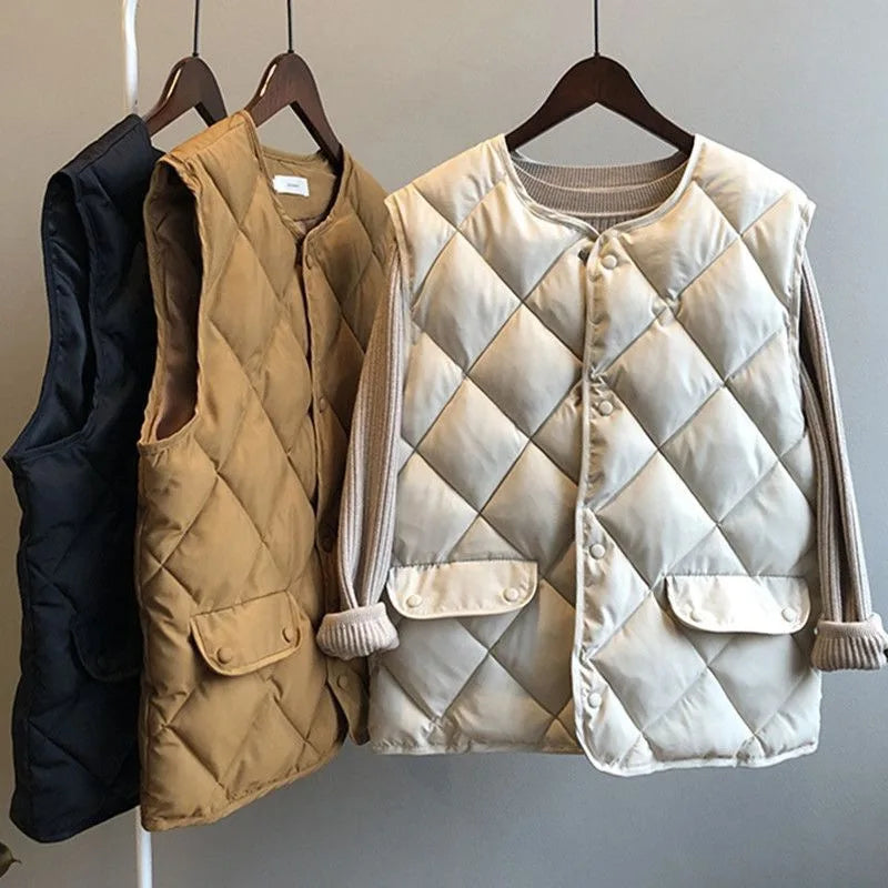 Sable Quilted Bomber Vest