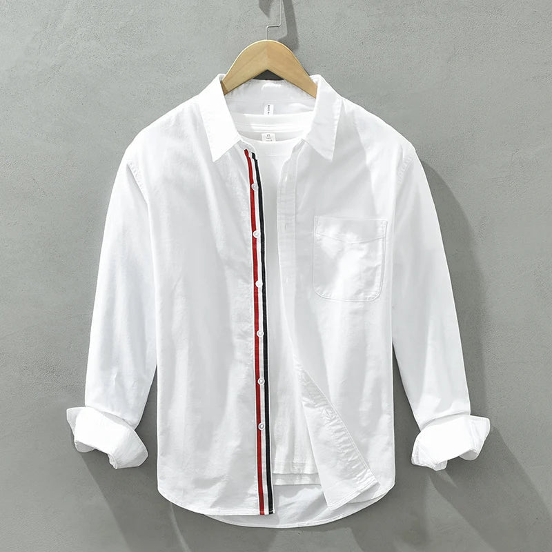 Vince Contrast Stripe Linen Shirt