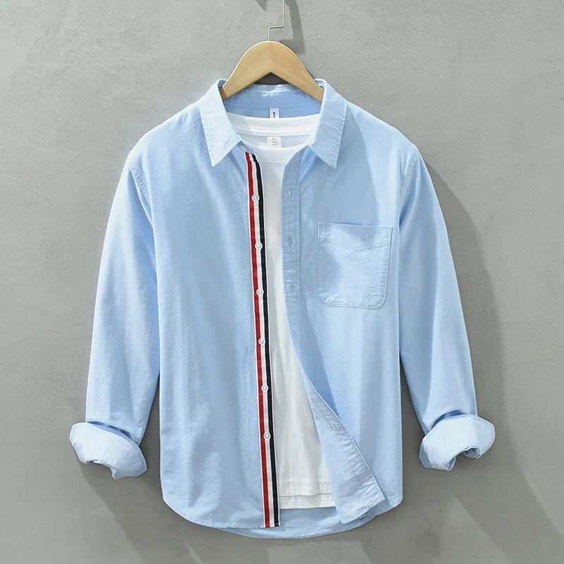 Vince Contrast Stripe Linen Shirt