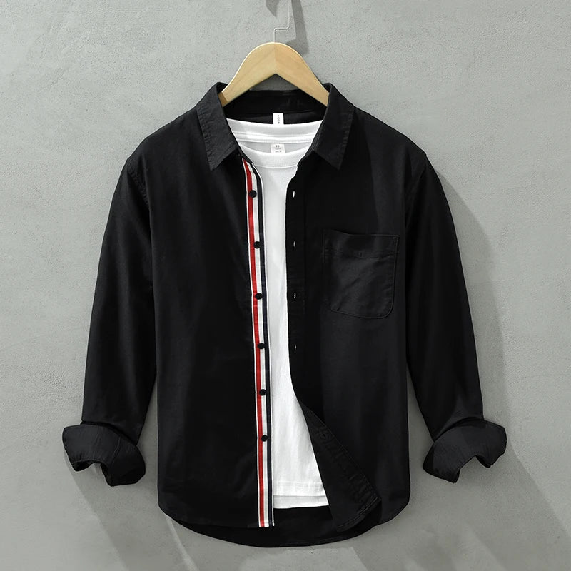 Vince Contrast Stripe Linen Shirt