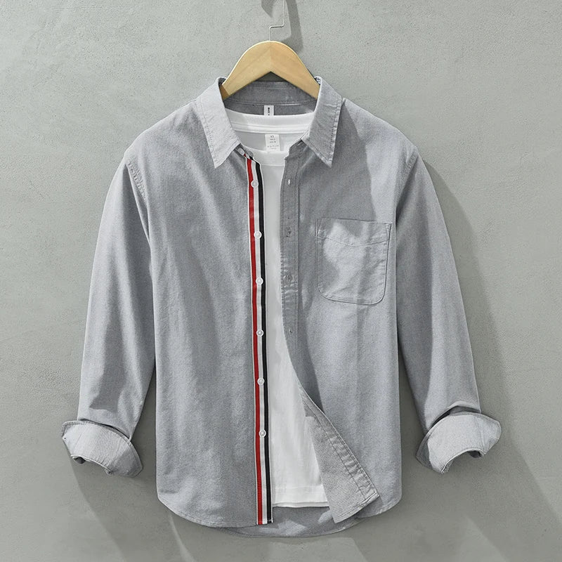 Vince Contrast Stripe Linen Shirt