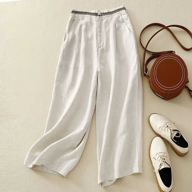 Vivienne Luxe Wide-Leg Linen Trousers