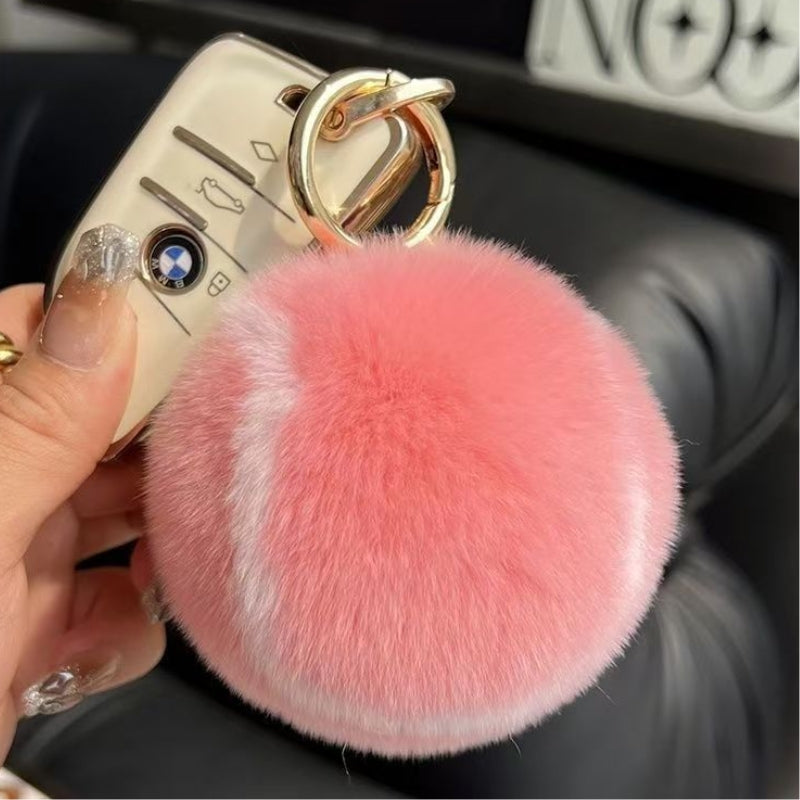 Plush Tennis Ball Keychain