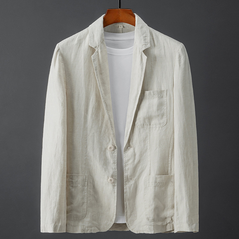 Azure Casual Linen Blazer