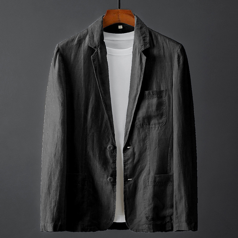 Azure Casual Linen Blazer