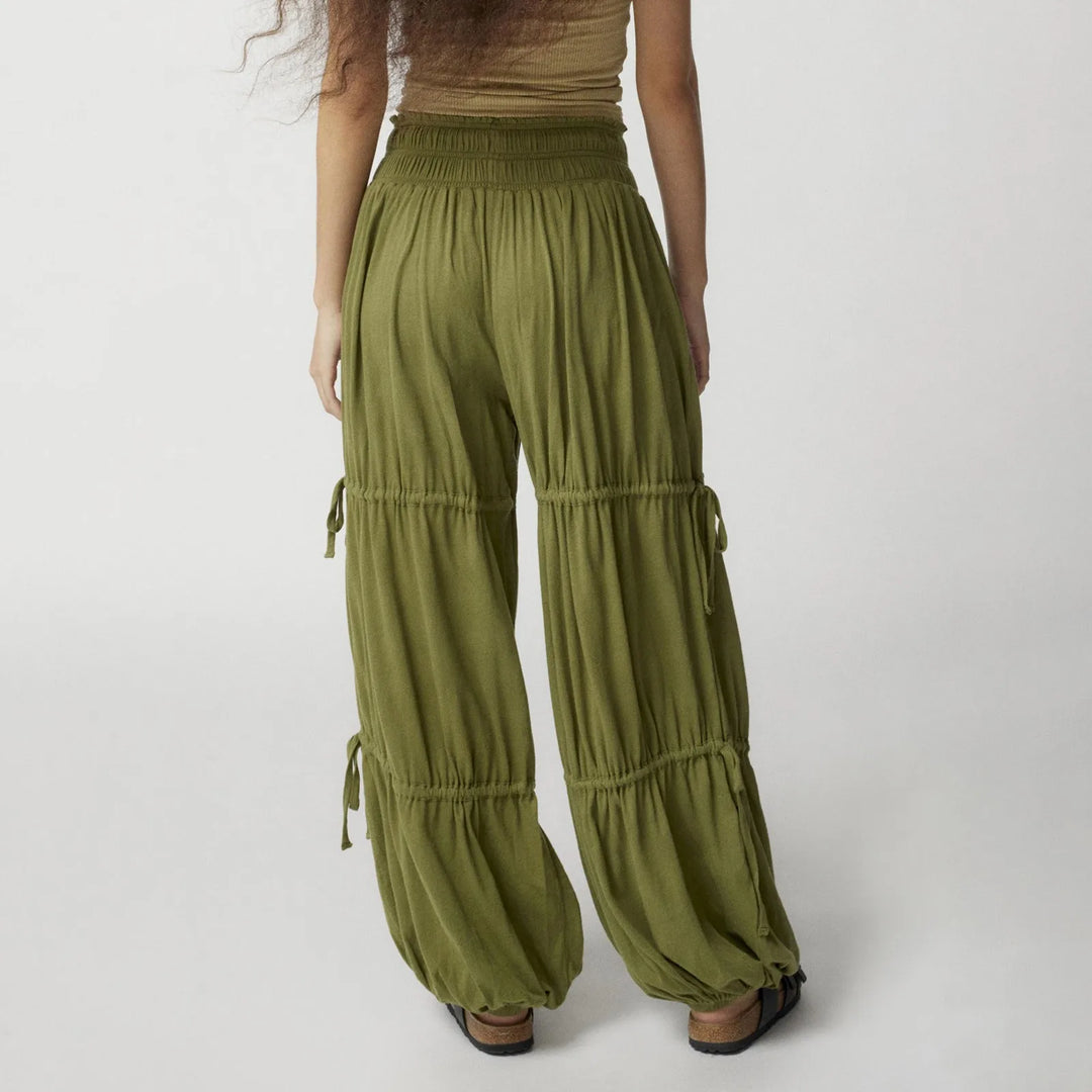 Gaia Ruched-Leg Pants