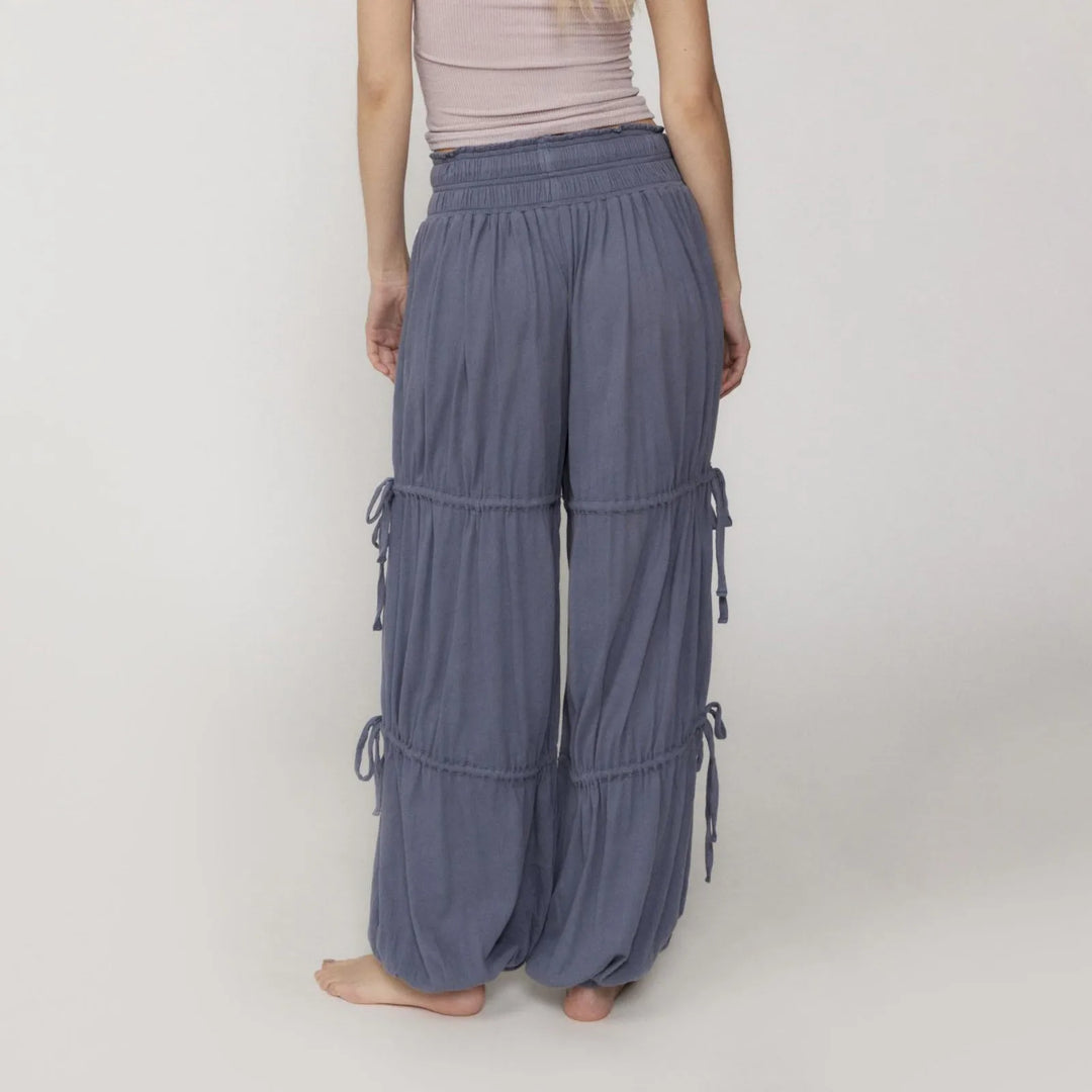 Gaia Ruched-Leg Pants